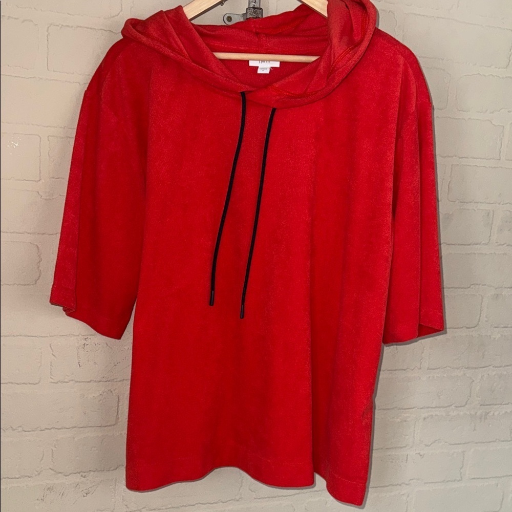 J Jill hoodie Orange popover pullover terry cloth NEW 2x - Picture 2 of 3